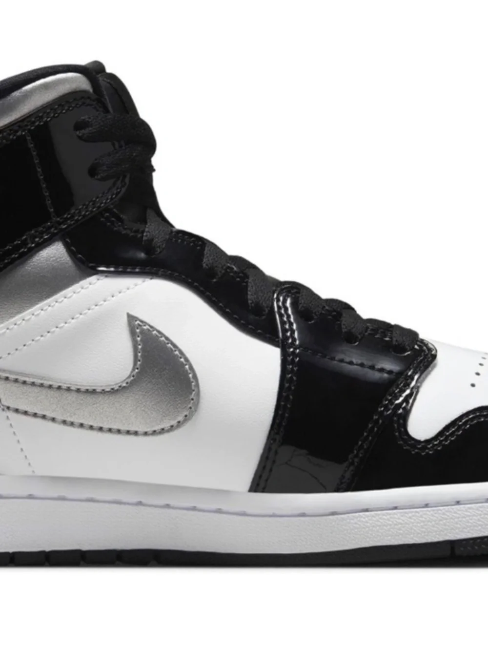 Jordan 1 Mid SE. Patent Black White Metallic Silver Gold. SIZE 10.5 - HV0789-010